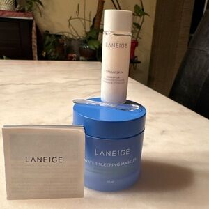 Laneige 2 Piece Bundle - Water Sleeping Mask Cream Skin, Toner/Moisturizer